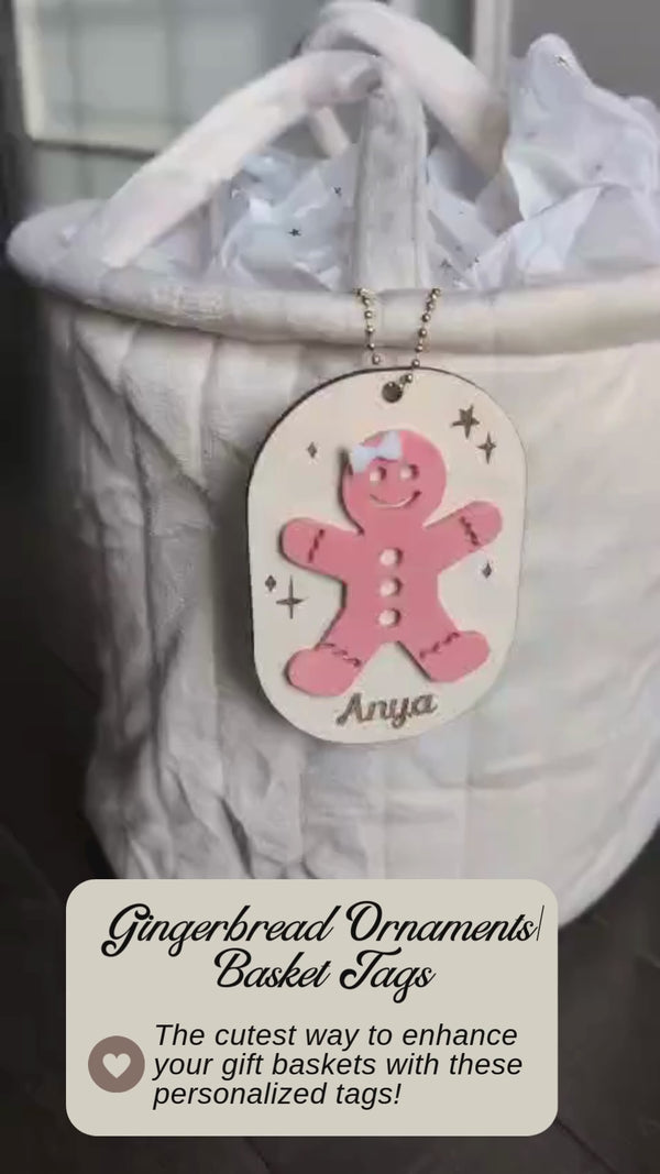 Personalized Gingerbread Basket Tag / Ornament