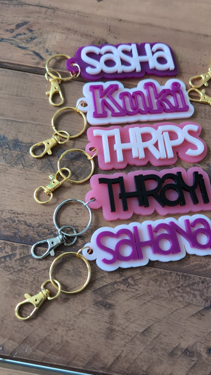 "Summer Fun" Double Layered Acrylic Keychains/Bag Tag