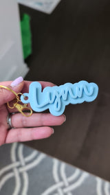 Cursive Double Layer Name Keychain