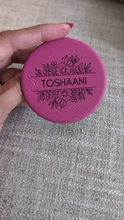 Floral Personalized Compact Mirror