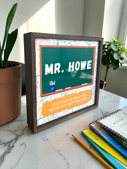 Personalized Teacher Appreciation Gift – Custom Teacher Shadow Box Sign
