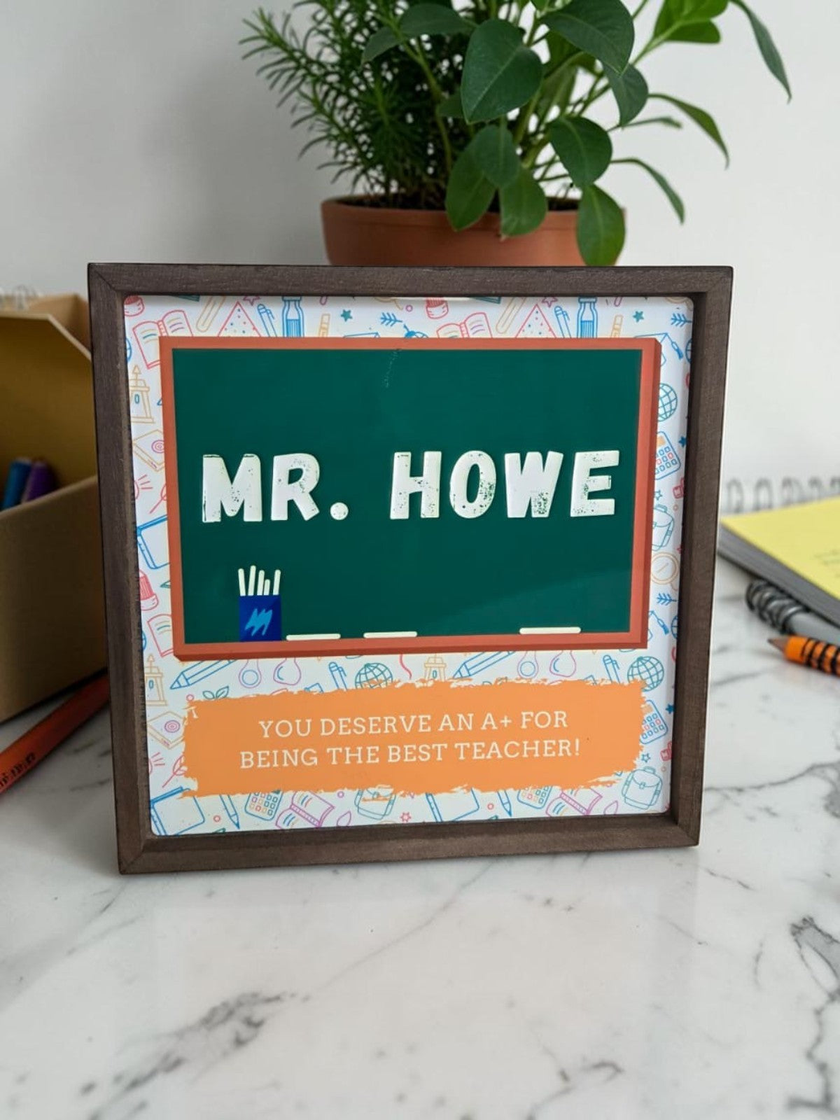 Personalized Teacher Appreciation Gift – Custom Teacher Shadow Box Sign