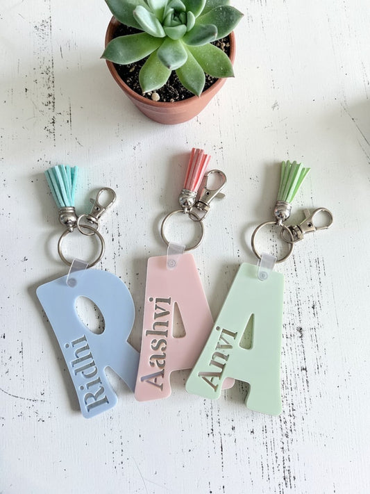 Name in Letter Acrylic Bag Tag/Keychain