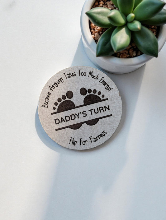 "Flip for Fairness" New Parent Coin Toss