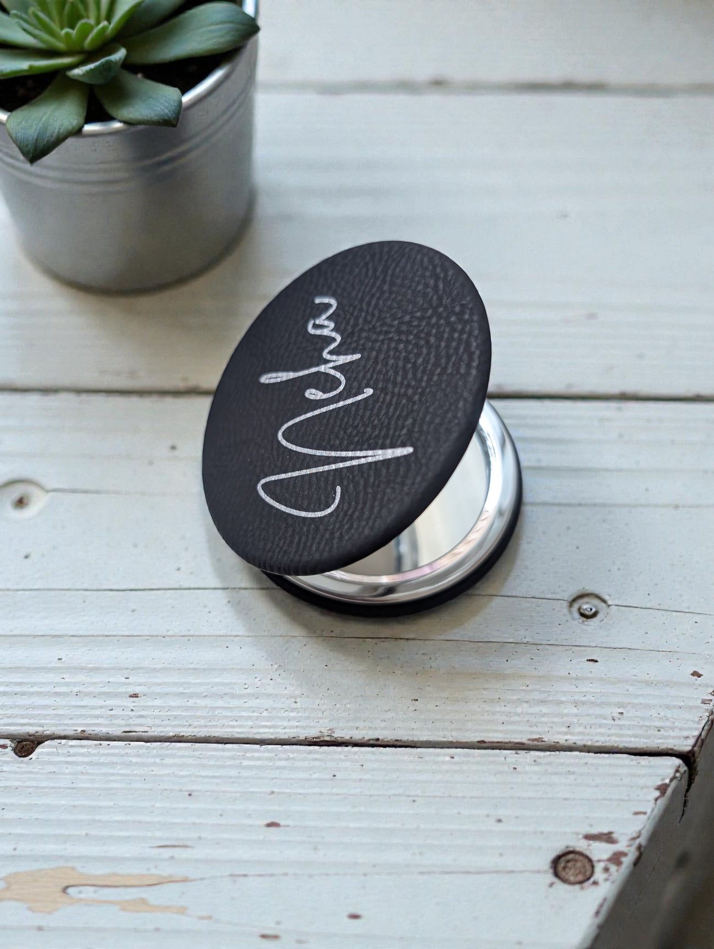 Floral Personalized Compact Mirror