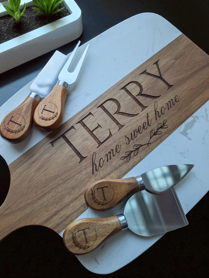 Marble and Wood 5pc Home Sweet Home Set